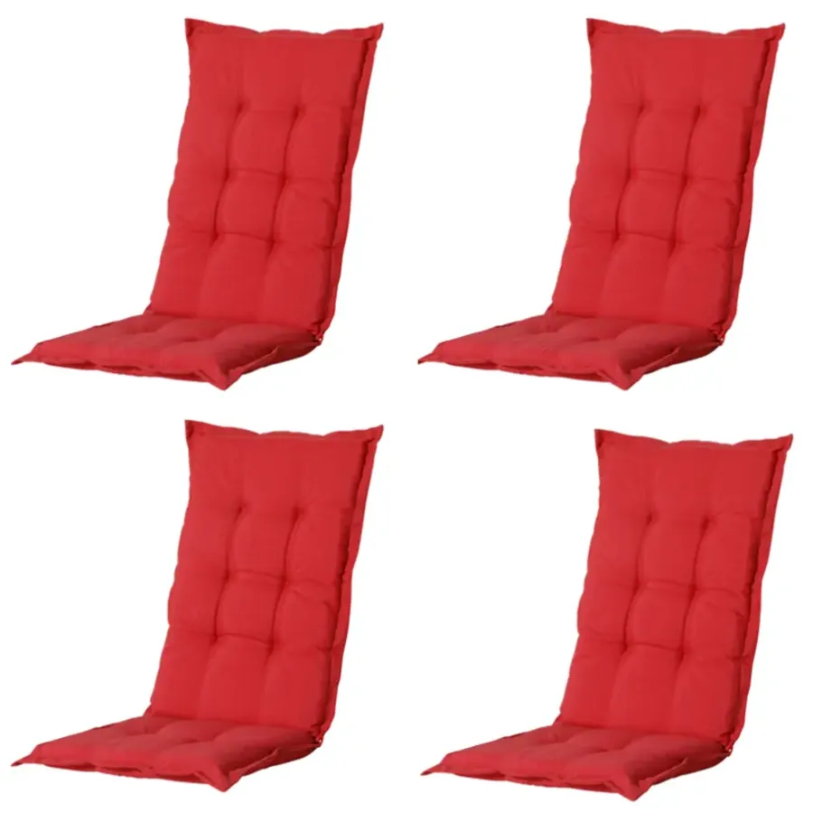 Tuinstoelkussens-Madison - Tuinstoelkussen Hoge Rug Panama brick red - Ca. 123x50 cm - Set van 4