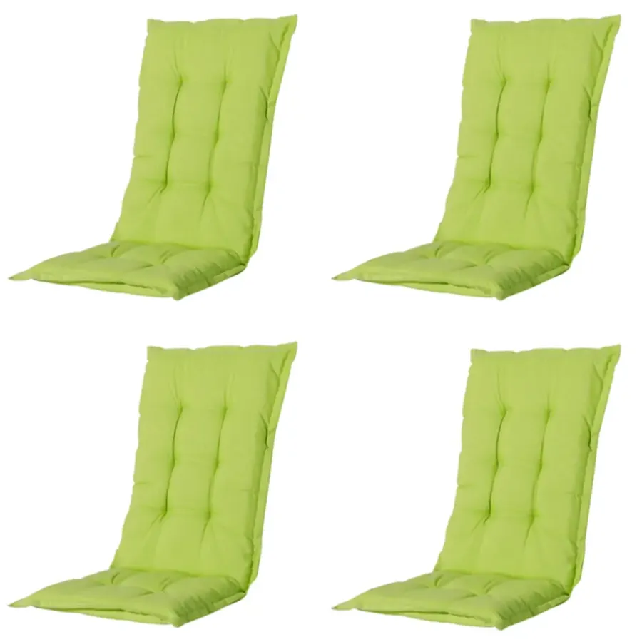 Tuinstoelkussens-Madison - Tuinstoelkussen Hoge Rug Panama lime - Ca. 123x50 cm - Set van 4