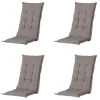 Tuinstoelkussens-Madison - Tuinstoelkussen Hoge Rug Panama taupe - Ca. 123x50 cm - Set van 4