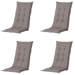 Tuinstoelkussens-Madison - Tuinstoelkussen Hoge Rug Panama taupe - Ca. 123x50 cm - Set van 4