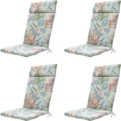 Tuinstoelkussens-Madison - Tuinstoelkussen Hoge Rug Cala natural - Ca. 120x50 cm - Set van 4