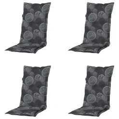 Tuinstoelkussens-Madison - Tuinstoelkussen Hoge Rug Circle grey - Ca. 123x50 cm - Set van 4