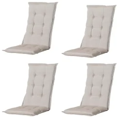 Tuinstoelkussens-Madison - Tuinstoelkussen Lage Rug Panama linnen - Ca. 105x50 cm - Set van 4