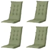 Madison - Tuinstoelkussen Hoge Rug Basic green - Ca. 123x50 cm - Set van 4