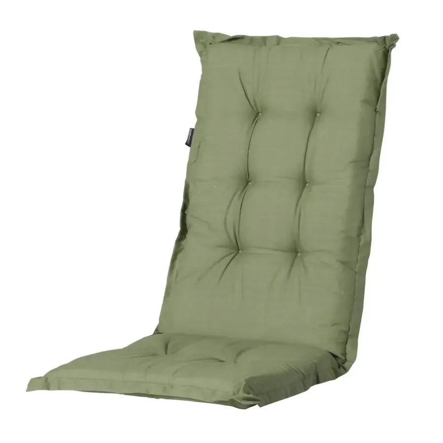 Madison - Tuinstoelkussen Hoge Rug Basic green - Ca. 123x50 cm - Set van 4