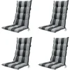 Madison - Tuinstoelkussen Hoge Rug Alice grey - Ca. 123x50 cm - Set van 4