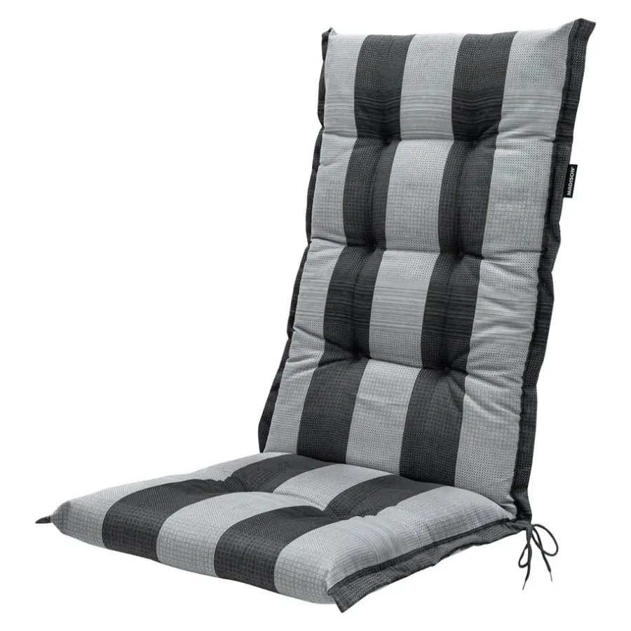 Madison - Tuinstoelkussen Hoge Rug Alice grey - Ca. 123x50 cm - Set van 4