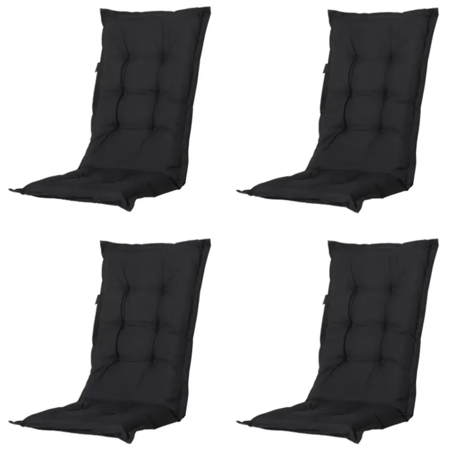Madison - Tuinstoelkussen Hoge Rug Panama black - Ca. 123x50 cm - Set van 4