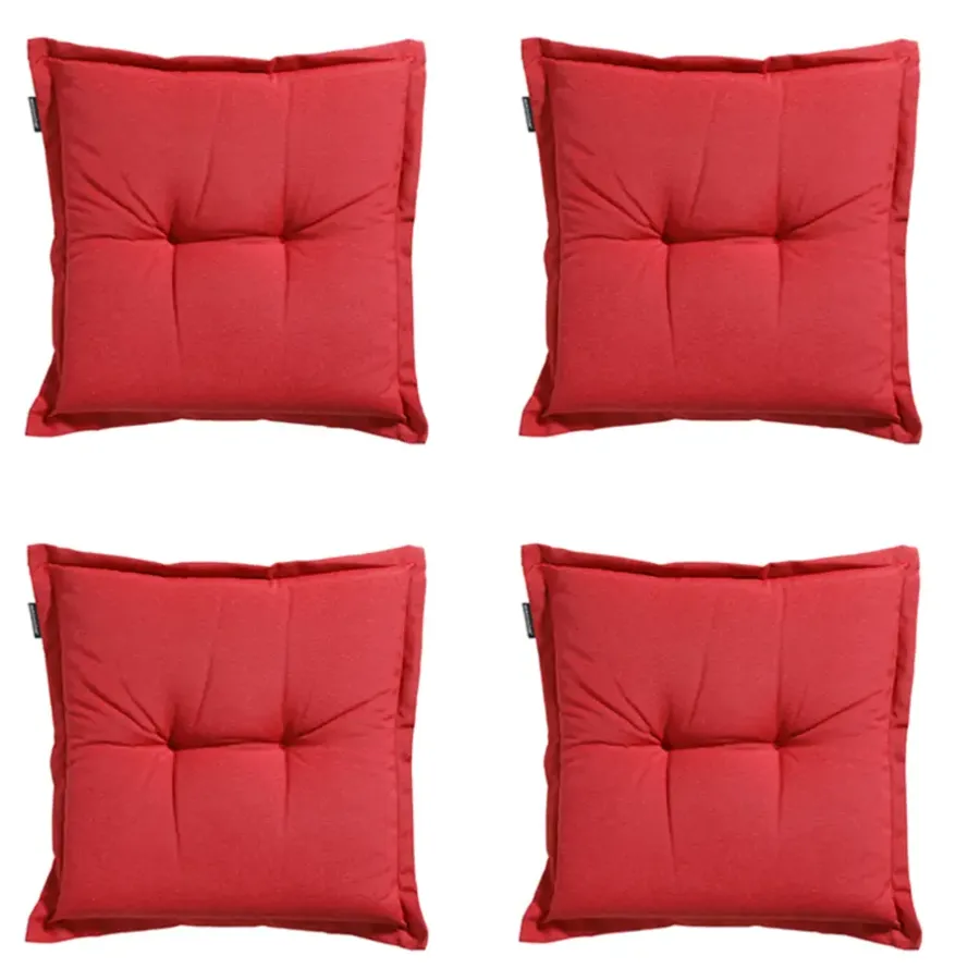 Madison - Zitkussen Panama brick red - Ca. 50x50 cm - Set van 4