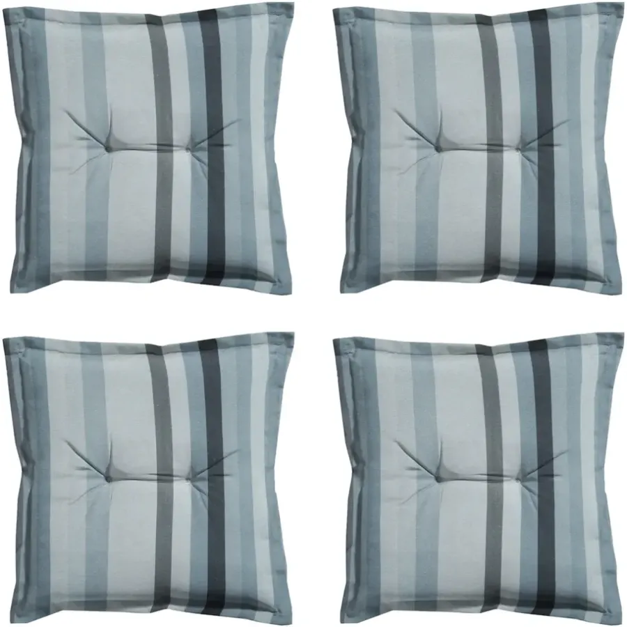 Tuinstoelkussens-Madison - Zitkussen Righe grey - Ca. 50x50 cm - Set van 4