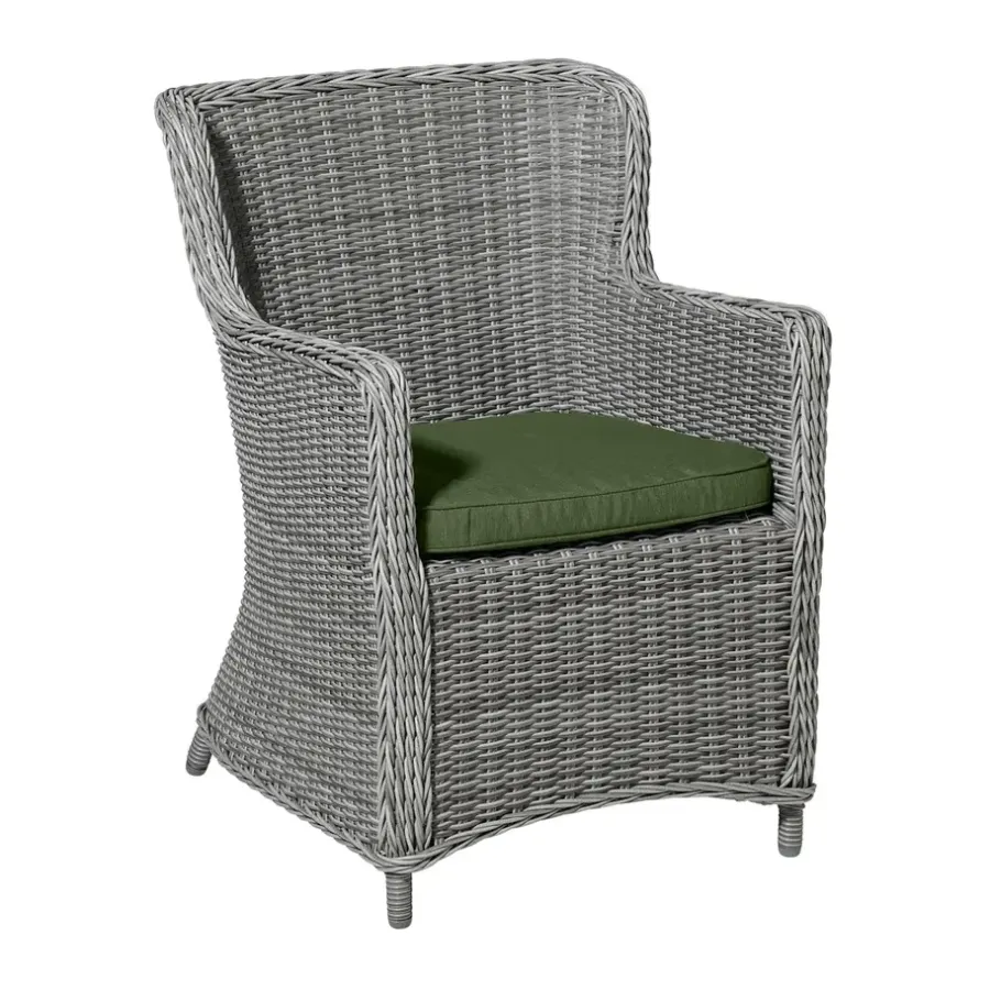 Tuinstoelkussens-Madison - Zitkussen Wicker Panama green - Ca. 48x48 cm - Set van 4