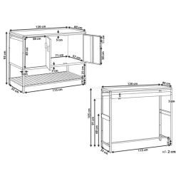 Barbecues En Accessoires-Leen Bakker MAENZA - Buitenkeukenkast set met tafel - Zwart - Staal