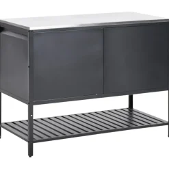 Barbecues En Accessoires-Leen Bakker MAENZA - Buitenkeukenkast set met tafel - Zwart - Staal