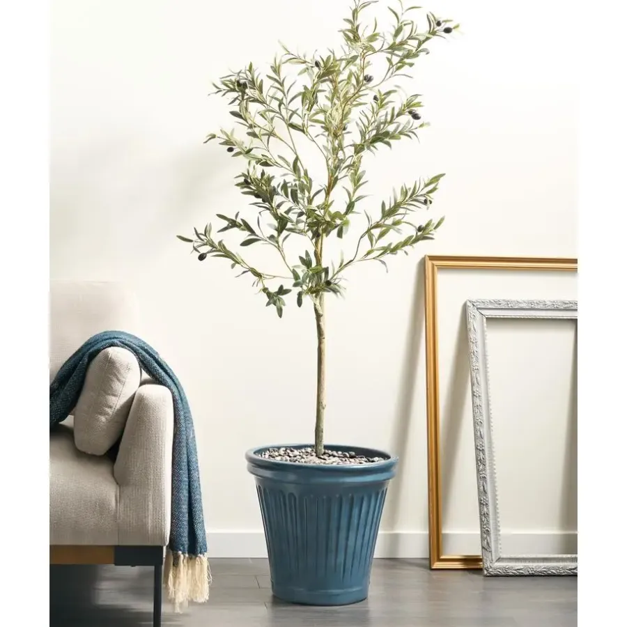 Bloempotten-Leen Bakker MAIZE - Bloempot - Blauw - 43 cm - Steenmengsel