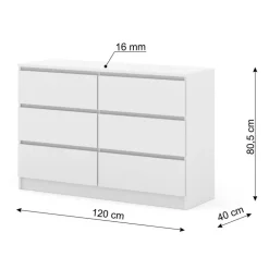 Homlando Maja dressoir S6 120 cm wit mat