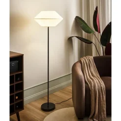 Leen Bakker MAKETSI - Staande lamp - Wit - IJzer/Stof