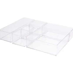 Merkloos Make-up organizer - 6-vaks - transparant acryl - 30 x 22,5 x 5 cm