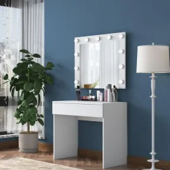 Arabic House Make-up Tafel Wit - 90cm - Incl. Spiegel - Bengisu