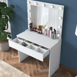 Arabic House Make-up Tafel Wit - 90cm - Incl. Spiegel - Bengisu