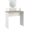 Parisot Make-uptafel Hardy-136cm-met spiegel-wit/eik