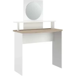 Parisot Make-uptafel Hardy-136cm-met spiegel-wit/eik