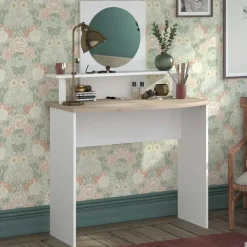 Parisot Make-uptafel Hardy-136cm-met spiegel-wit/eik