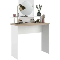 Parisot Make-uptafel Hardy-136cm-met spiegel-wit/eik