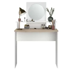 Parisot Make-uptafel Hardy-136cm-met spiegel-wit/eik