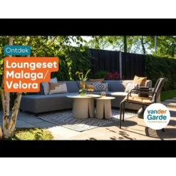Van der Garde Tuinmeubelen - Premium Malaga/Mindo - hoekbank loungeset chaise longue - taupe