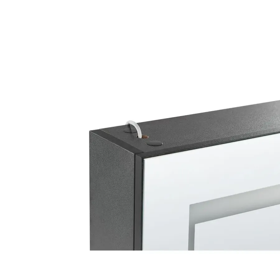 Spiegelkasten-Beliani MALASPINA - Badkamermeubel - Zwart - Multiplex