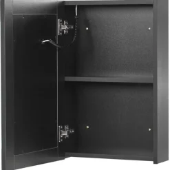 Spiegelkasten-Beliani MALASPINA - Badkamermeubel - Zwart - Multiplex