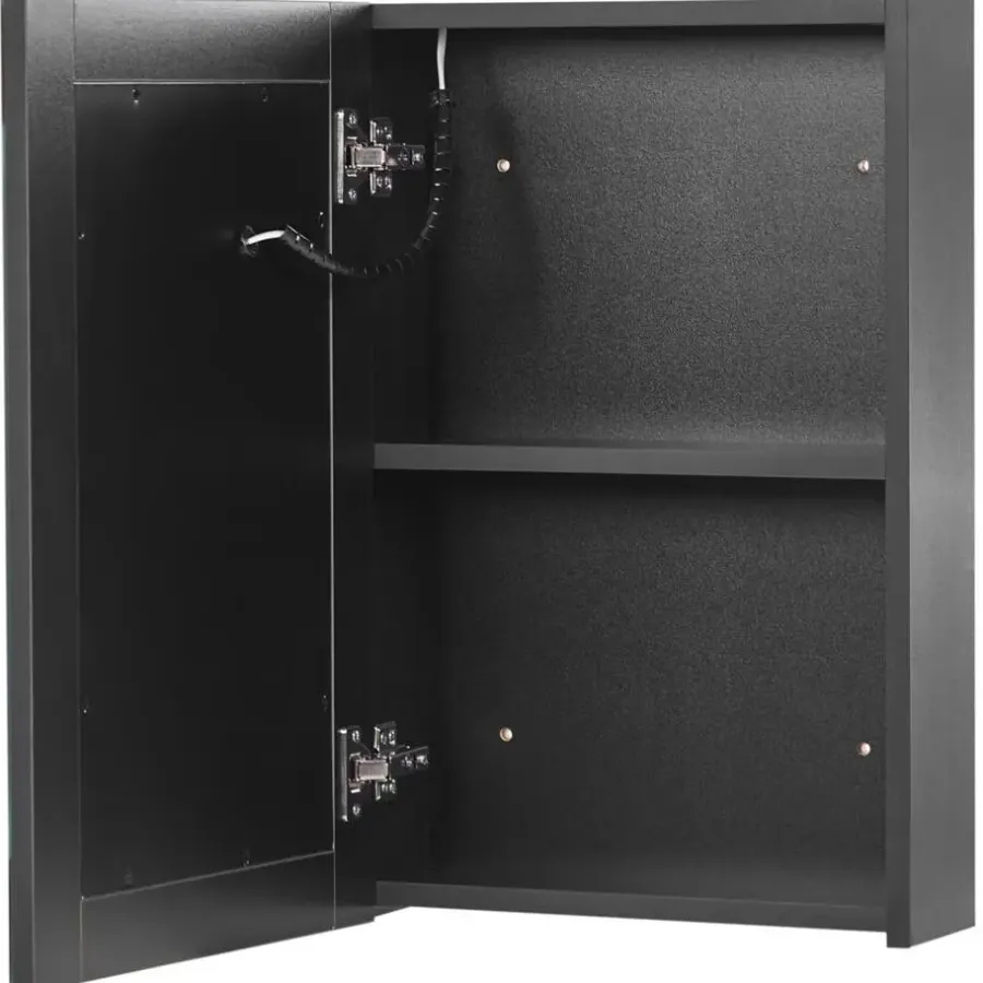 Spiegelkasten-Beliani MALASPINA - Badkamermeubel - Zwart - Multiplex