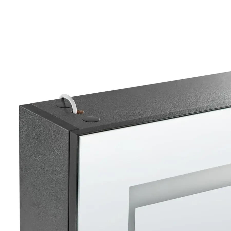 Spiegelkasten-Beliani MALASPINA - Badkamermeubel - Zwart - Multiplex