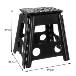 Krukjes-Leen Bakker Malatec Inklapbaar krukje - zwart - 39 cm - opvouwbaar - opstapje