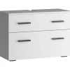 Dorel Home Malika - Wastafelonderkast 80 cm met 1 klep 1 lade in antraciet wit