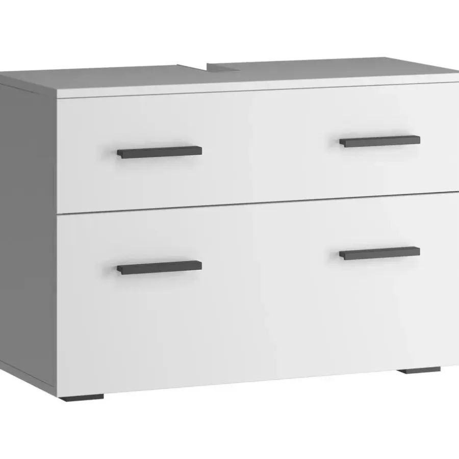 Dorel Home Malika - Wastafelonderkast 80 cm met 1 klep 1 lade in antraciet wit