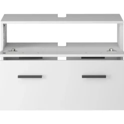 Dorel Home Malika - Wastafelonderkast 80 cm met 1 klep 1 lade in antraciet wit