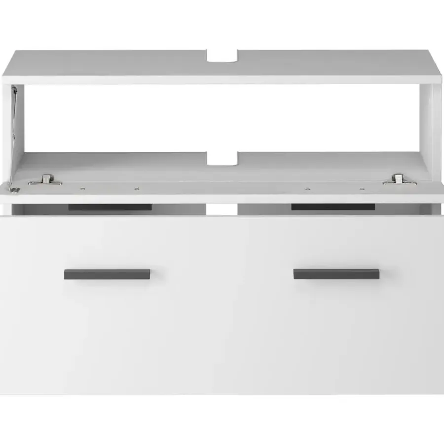 Dorel Home Malika - Wastafelonderkast 80 cm met 1 klep 1 lade in antraciet wit