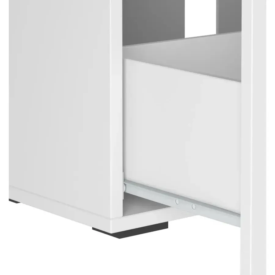 Dorel Home Malika - Wastafelonderkast 80 cm met 1 klep 1 lade in antraciet wit