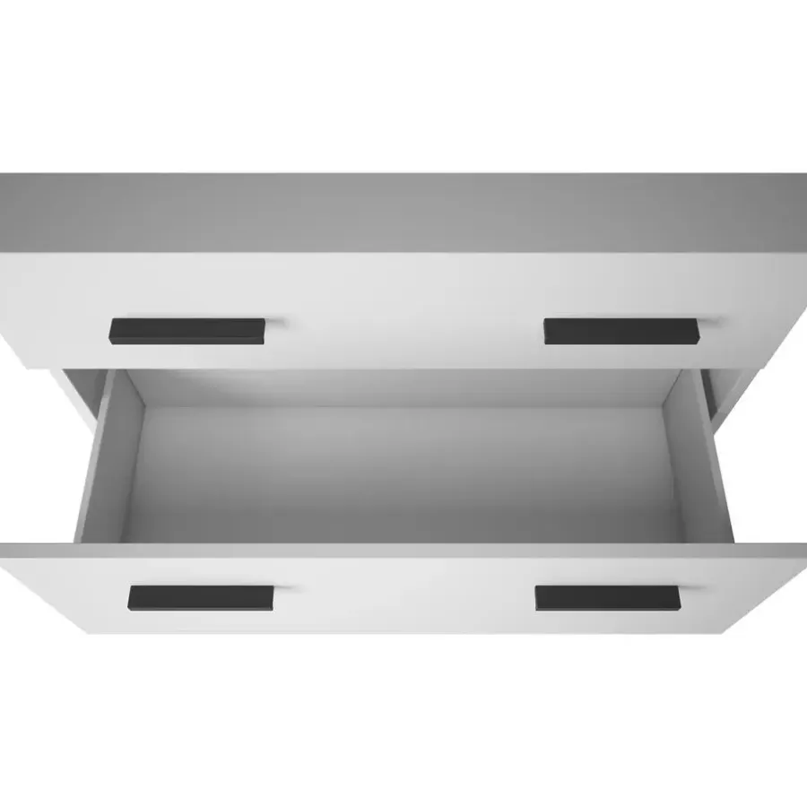 Dorel Home Malika - Wastafelonderkast 80 cm met 1 klep 1 lade in antraciet wit