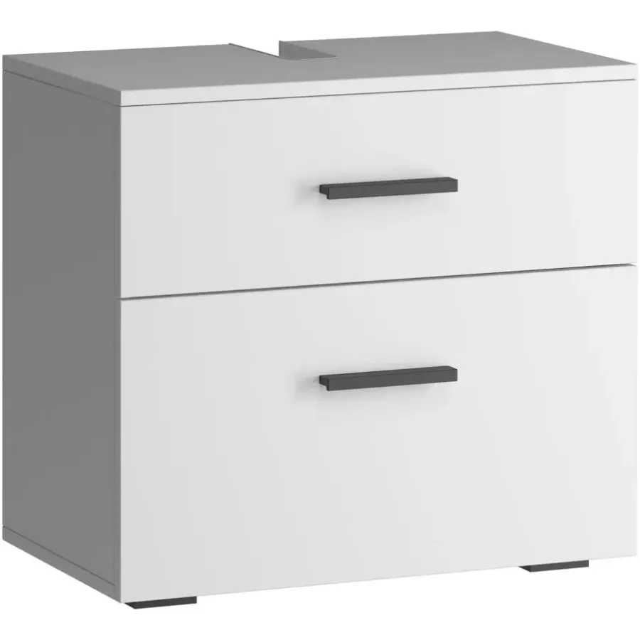Dorel Home Malika - Wastafelonderkast 60 cm met 1 klep 1 lade in antraciet wit
