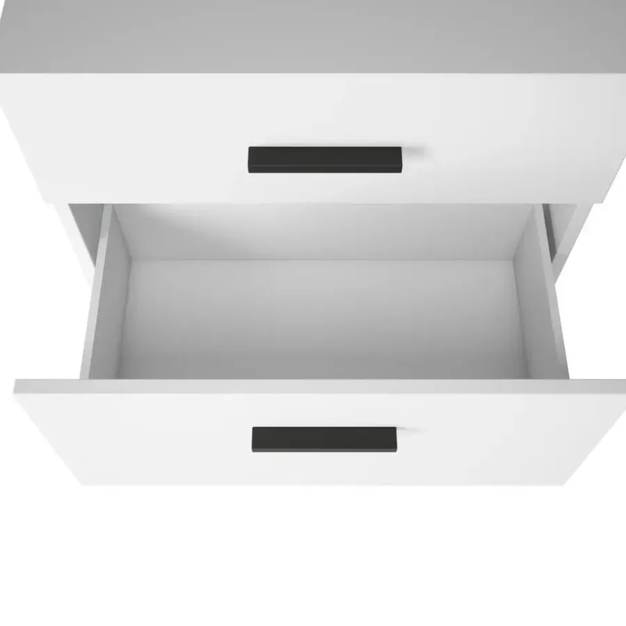 Dorel Home Malika - Wastafelonderkast 60 cm met 1 klep 1 lade in antraciet wit