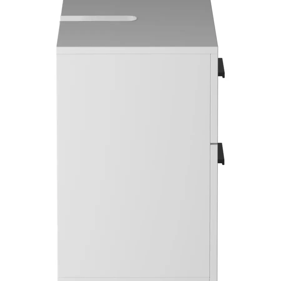 Dorel Home Malika - Wastafelonderkast 60 cm met 1 klep 1 lade in antraciet wit