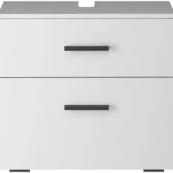Dorel Home Malika - Wastafelonderkast 60 cm met 1 klep 1 lade in antraciet wit