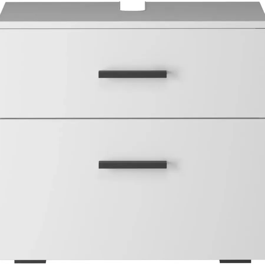Dorel Home Malika - Wastafelonderkast 60 cm met 1 klep 1 lade in antraciet wit