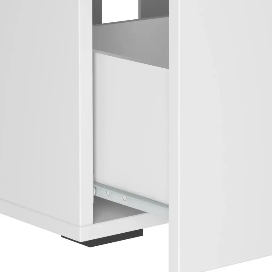 Dorel Home Malika - Wastafelonderkast 60 cm met 1 klep 1 lade in antraciet wit
