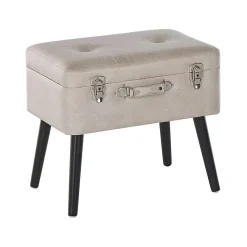 Hockers En Voetenbanken-Beliani MALLARD - Hocker - Beige - Kunstleer