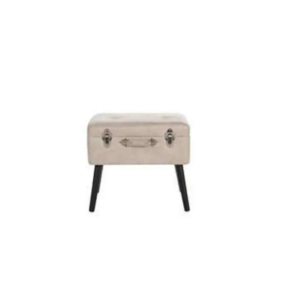 Hockers En Voetenbanken-Beliani MALLARD - Hocker - Beige - Kunstleer