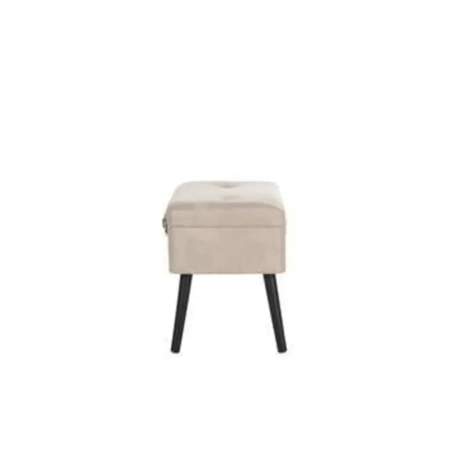 Hockers En Voetenbanken-Beliani MALLARD - Hocker - Beige - Kunstleer