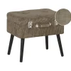 Hockers En Voetenbanken-Beliani MALLARD - Hocker - Lichtbruin - Corduroy